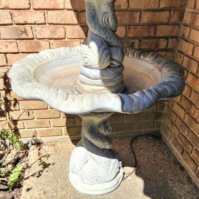 Lot #153  Large Concrete Fountain - Dolphins and Putti
