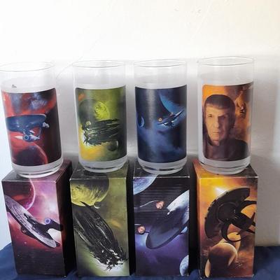 LOT 4 FOUR STAR TREK COLLECTABLE GLASSES IN BOXES