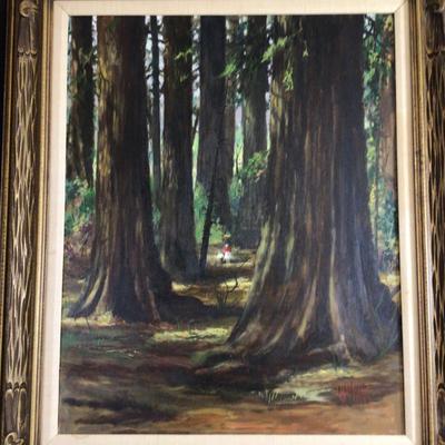 6322 Original Oil on Canvas of Redwoods by Leo H. McCanna