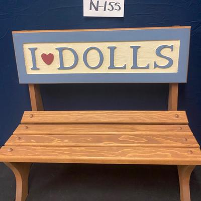 I Love Dolls Bench 21 1/2â€ x 19â€ x 11â€