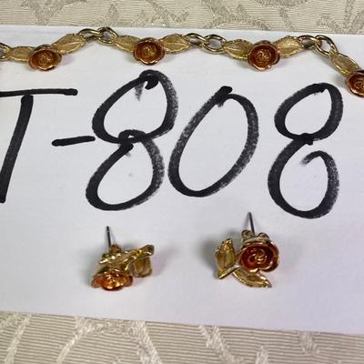 Bracelet and Pierced Earrings