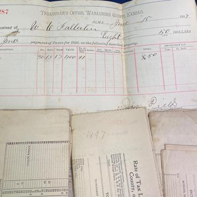 Tax receipt for 1887 and up.
