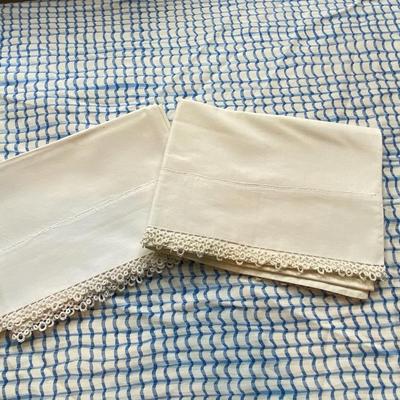 Antique Pillow Cases from the Trousseau Georgiana Richardson for her marriage to John Squire