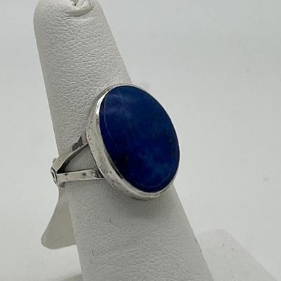 6342 Blue Lapis Sterling Silver Ladies Ring