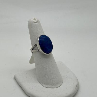 6342 Blue Lapis Sterling Silver Ladies Ring