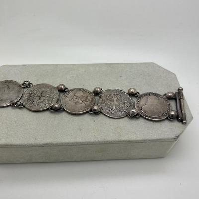 6363 Set of 5 1700â€™s French Coin Bracelet