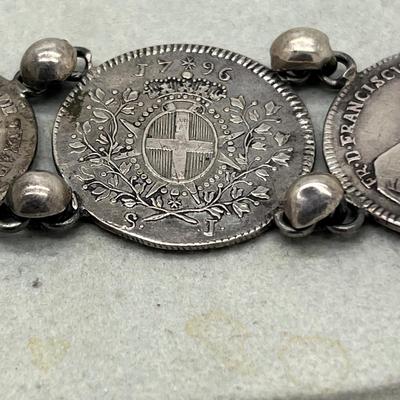 6363 Set of 5 1700â€™s French Coin Bracelet