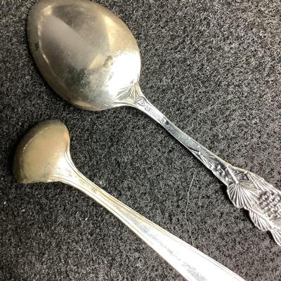 6335 Assorted Sterling Flatware Cocktail Fork/2 Sterling Handled Cheese Servers/Oyster Fork/Spoons & Fork