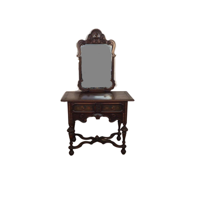 LOT 6294 Art Deco Painted William & Mary Style Table and Mirror