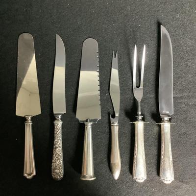 6339 Lot of 6 Assorted Sterling Handled Flatware