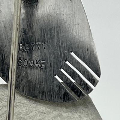6377 Modernist Betty Cooke Owl Sterling Stick Pin