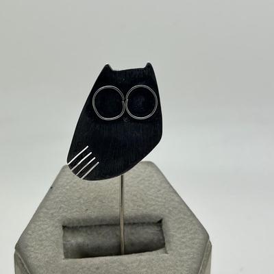6377 Modernist Betty Cooke Owl Sterling Stick Pin