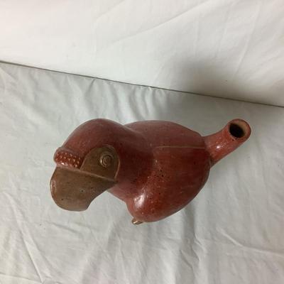 Lot 6352 Vintage Ceramic Figure of a Parrot. Pair of Hand Carved Wooden Elephants, Wooden Carved Horse