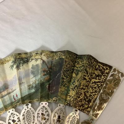 Lot 6353. Antique J. Duvelleroy, Paris, Hand Painted, Mother of Pearl Hand Fan