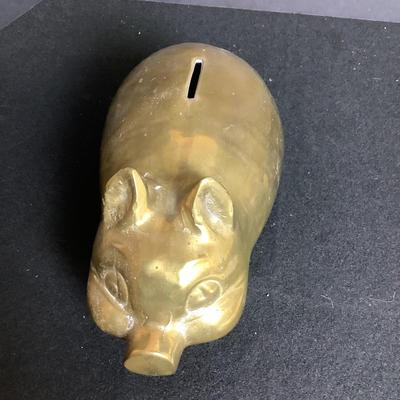 6349 Heavy Brass Piggy Bank