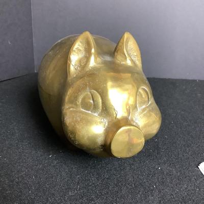 6349 Heavy Brass Piggy Bank
