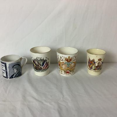 Lot 6359. Antique Queen Elizabeth Coronation Beakers & Mug