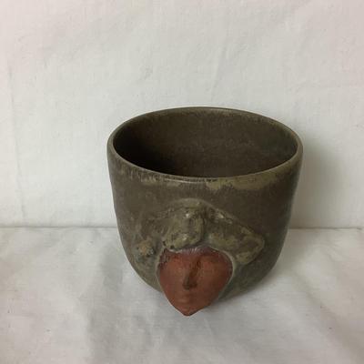 Lot 6361  Pair of Stoneware Finger Candle Holder, Small Stone Bud Vase, Decorative Salt-glazed Cup