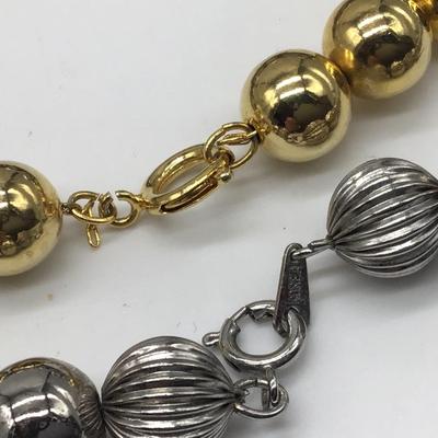 Vintage Metal Beaded Necklace. Korea