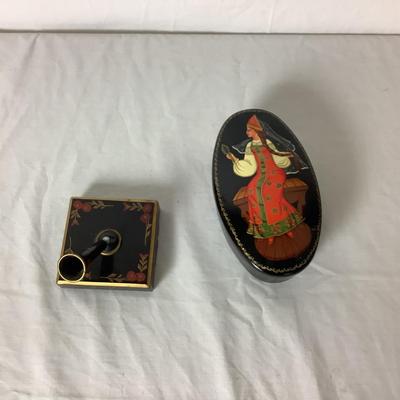Lot 6372. Hand Painted Lacquered Box from USSR,  Signed by Artist / Pen Stand