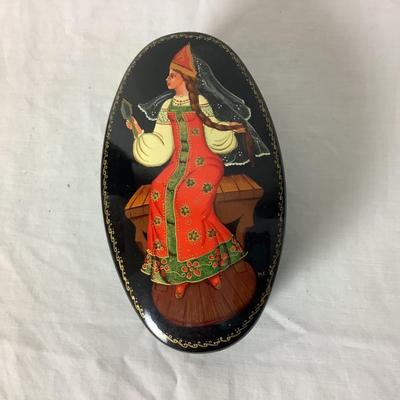 Lot 6372. Hand Painted Lacquered Box from USSR,  Signed by Artist / Pen Stand
