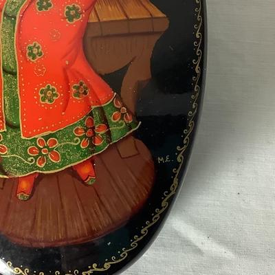 Lot 6372. Hand Painted Lacquered Box from USSR,  Signed by Artist / Pen Stand