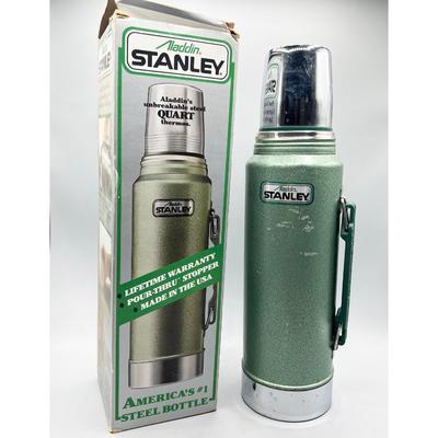 Retro Aladdin Stanley Steel Bottle Thermos with Original Box |  EstateSales.org