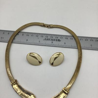Vintage Monet Enamel Earrings and Vintage Enamel Necklace