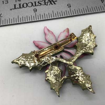 Vintage Poinsettia Brooch