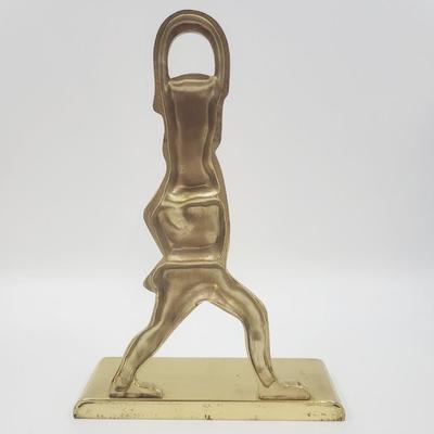 HEAVY BRASS WASHBURN ICABOD DOOR STOP