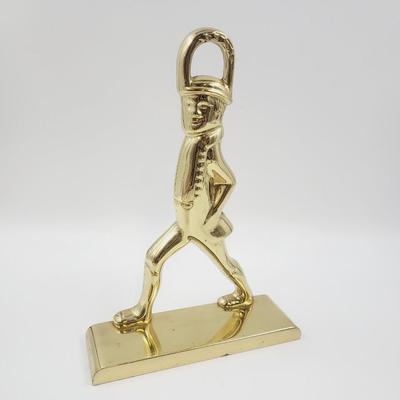 HEAVY BRASS WASHBURN ICABOD DOOR STOP