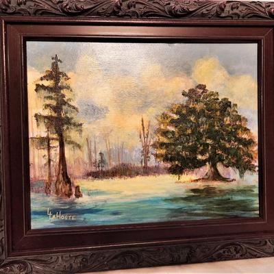 Lot #161  Original Painting on Canvas - "Quiet Bayou" - signed