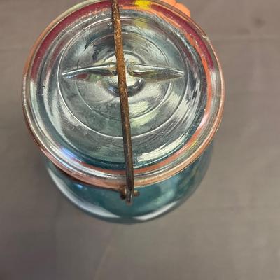 1:/2 gallon Ball blue jar-#7 on bottom