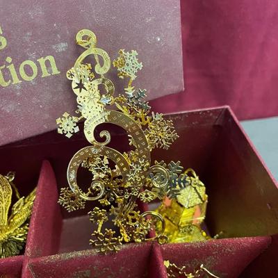 Set of 12-Danbury mint gold Christmas collection