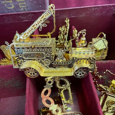 Set of 12-Danbury mint gold Christmas collection