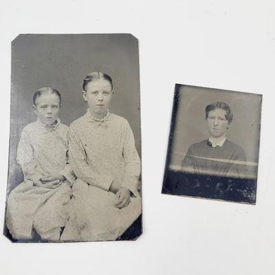 TURN OF THE CENTURY (?) TIN TYPE PICTURES
