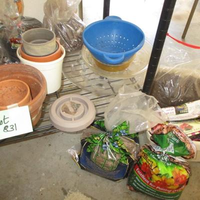 Gardening-- Small Pots, Soil, Gloves