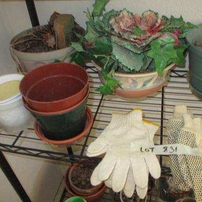 Gardening-- Small Pots, Soil, Gloves