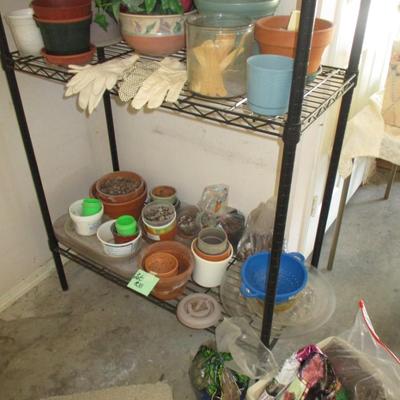 Gardening-- Small Pots, Soil, Gloves