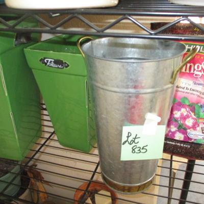 Green Flower Vases/Potting Soil