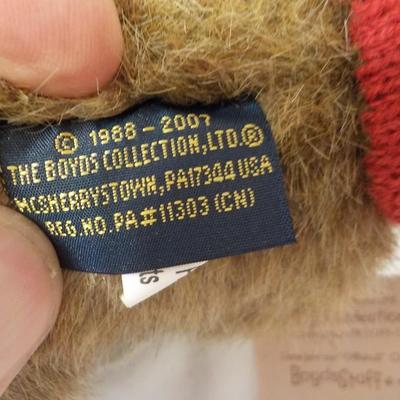 "Eddie Bauer Special Teddy Bear by Gund." and Snowball.