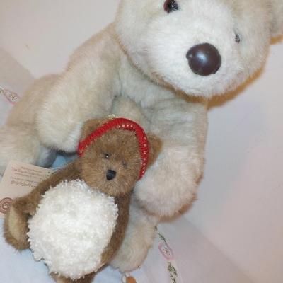 "Eddie Bauer Special Teddy Bear by Gund." and Snowball.
