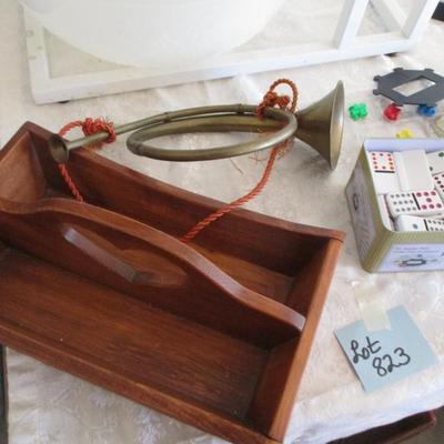 Household- Small Brass Horn, Chairside Table