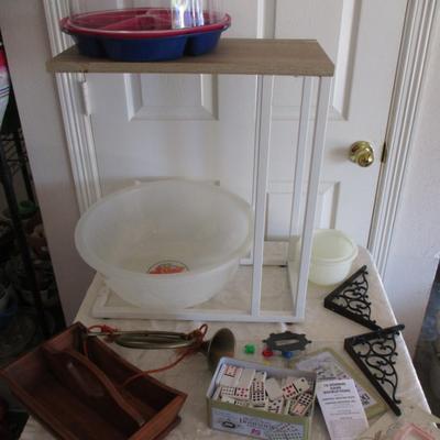 Household- Small Brass Horn, Chairside Table