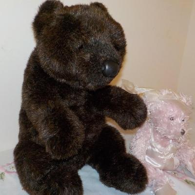 " Eddie Bauer Brown Bear and Jerry Elsner Pink Girl Bear.