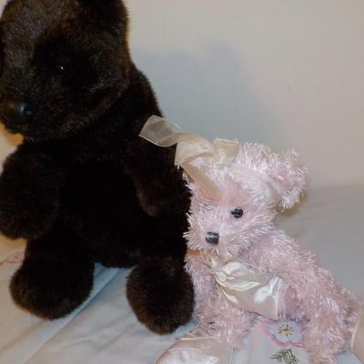 " Eddie Bauer Brown Bear and Jerry Elsner Pink Girl Bear.