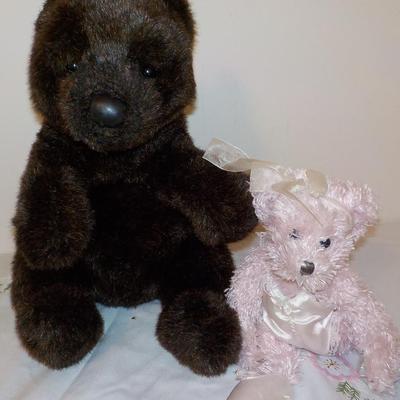 " Eddie Bauer Brown Bear and Jerry Elsner Pink Girl Bear.