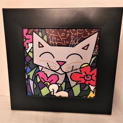 Lot #23  Decorative Contemporary Cat Print in Frame