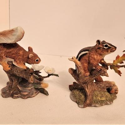 Lot #26  Lot of 2 LENOX Porcelain Figurines - Squirrel/Chipmunk