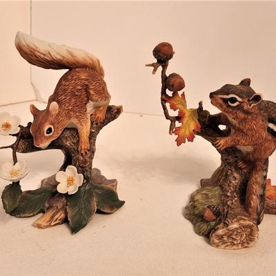 Lot #26  Lot of 2 LENOX Porcelain Figurines - Squirrel/Chipmunk